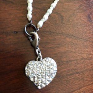 Pilgrim Danish Design Long Pearl and Heart Necklace
